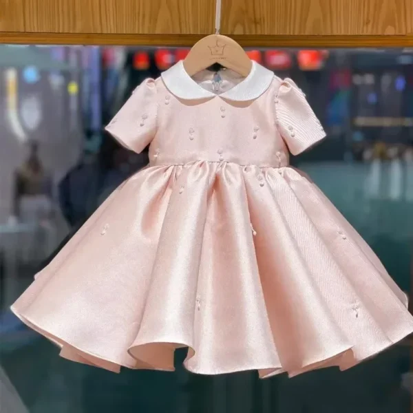 2025 First Birthday Party Outfits Luxury Sequined FluffyFor Baby Girls Infant Wedding Kid Grand Event Kids Clothes Pink Dresses - Image 2