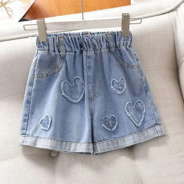 Hot Summer Baby Girls Shorts Summer Casual Denim Short Pants For 3-10Y Toddler Girls Pockets Design Jeans Shorts Teen Short - Image 6
