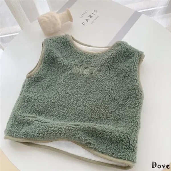 Autumn Winter Baby Lamb Wool Warm Waistcoat Girls Boys Plush Vest pullover Double Layer Child Warm Fashion Warm Coat - Image 4