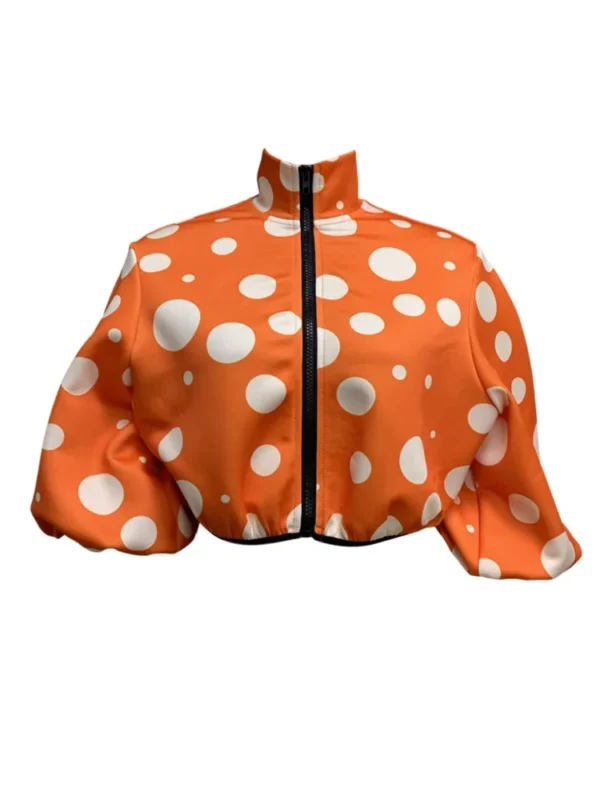 Women's Fashion Polka Dot Printed Cropped Tops Jackets New Spring Autumn Outwear Zipper Jackets Street Lady Casual Coats Tops - Image 6