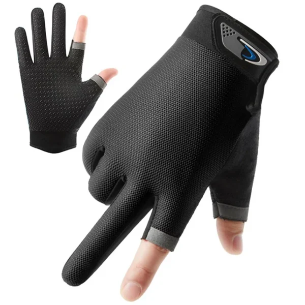 1 Pair Fishing Gloves 2 Cut Fingers Sport Cycling Men Breathable Drive Gloves Anti-slip Antiskid Fishing Wear for Fitness - Image 4