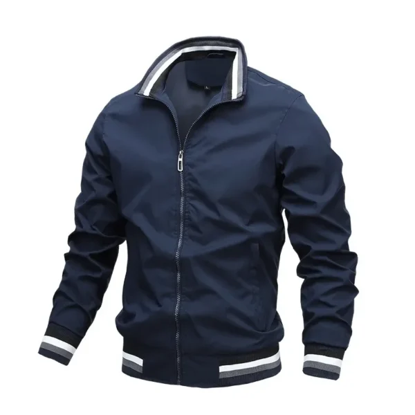 2025 Spring and Autumn men's stand collar casual zipper jacket Outdoor sports coat Men's trench jacket waterproof bomber - Image 4