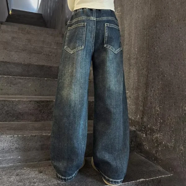 Korean Kids Ripped Jeans with Hearts For Teen Girl Fashion High Waist Teenager Ripped Denim Pants Long Trousers Age 5 To 14 Year - Image 4