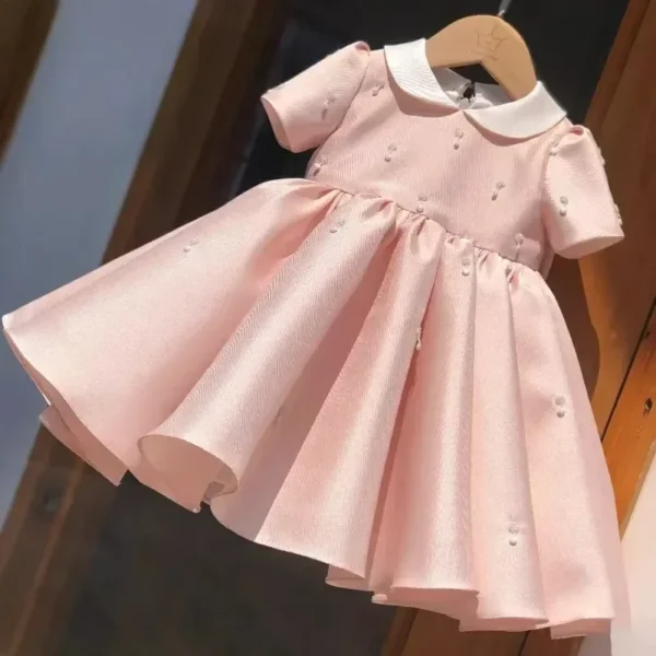 2025 First Birthday Party Outfits Luxury Sequined FluffyFor Baby Girls Infant Wedding Kid Grand Event Kids Clothes Pink Dresses - Image 5