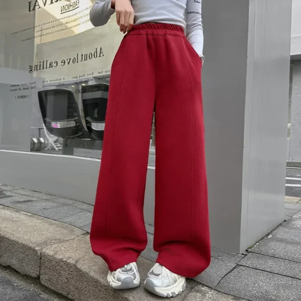 Girls Sweatpants 2025 Spring/Autumn Trendy Casual Straight Wide-Leg Pants for Kids Daily Wear School Teens Children Sweatpants - Image 2